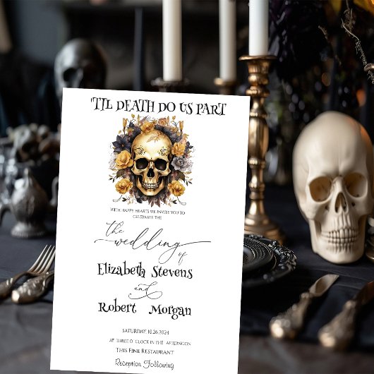 Bloral Skull Gothic Hochzeitseinladung Einladung