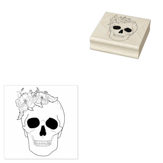 Bloral Skull Gummistempel (Stempel)