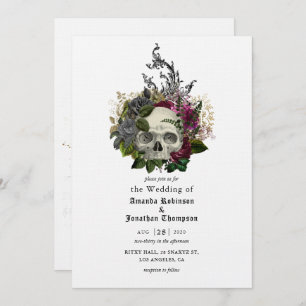 Bloral Skull Halloween gotische Hochzeitseinladung Einladung