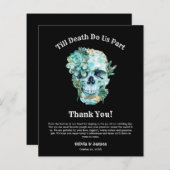 Bloral Skull Halloween Hochzeit Danke Karte (Vorne/Hinten)