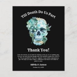 Bloral Skull Halloween Hochzeit Danke Karte