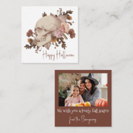 Bloral Skull Halloween Rustikal Mitteilungskarte