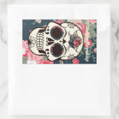 Bloral Skull Rechteckiger Aufkleber (Tasche)