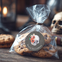 Bloral Skull Runder Aufkleber