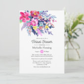 Bloral Spring Virtual Baby oder Brautparty Einladung (Stehend Vorderseite)