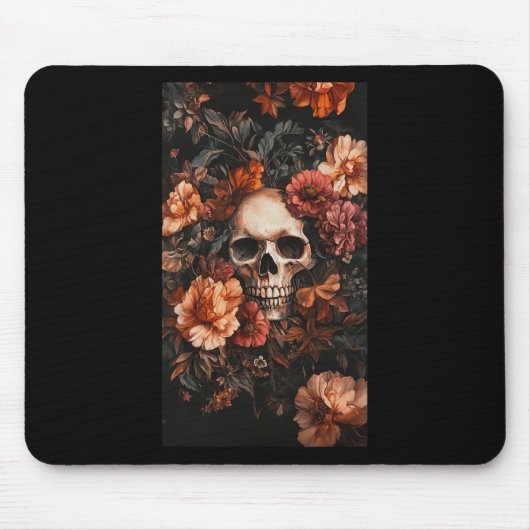 Bloral subtile Skull betont Schädelkunst Mousepad (Vorne)
