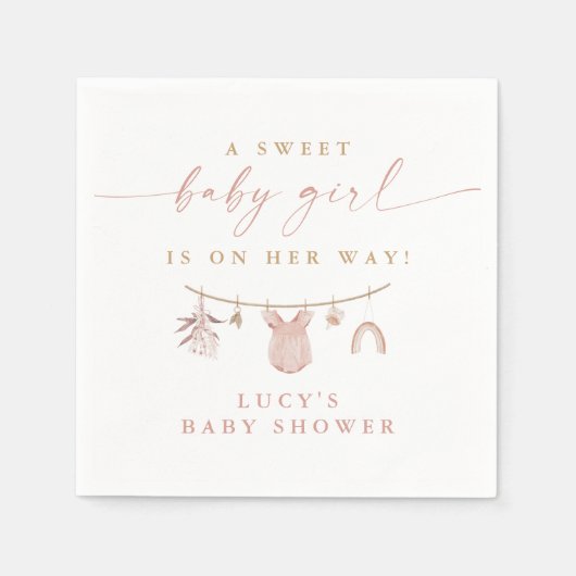 Bloral Sweet Baby Girl Clothesline Babydusche Serviette (Vorderseite)