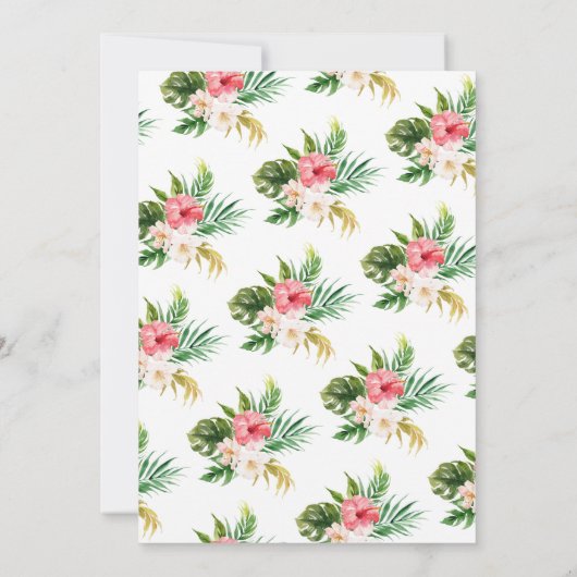 Bloral Tropical Wreath Babydusche Einladung (Rückseite)