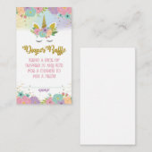 Bloral Unicorn Kinderdusche Windelwaschkarte Begleitkarte (Vorne/Hinten)