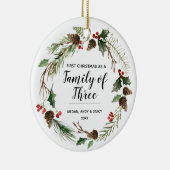 Bloral Unsere ersten Weihnachten als Familie von d Keramik Ornament (Rechts)