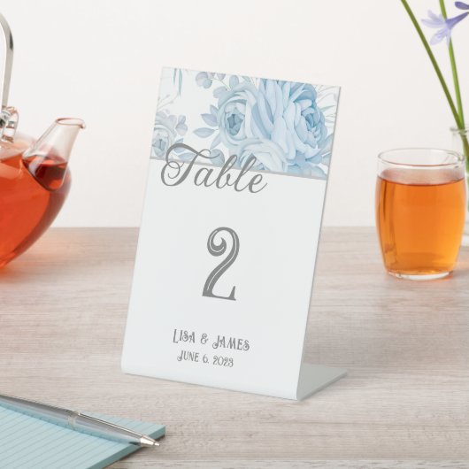 Bloral Wedding Tischnummer Pedestcard Sockelschild (In SItu)