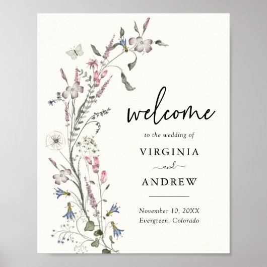 Bloral Welcome Wedding Poster (Vorne)