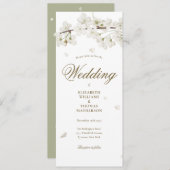 Bloral White Blossom Gold Script Hochzeit Einladung (Vorne/Hinten)