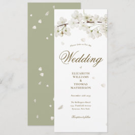 Bloral White Blossom Gold Script Hochzeit Einladung