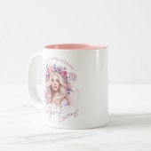 Blorale Krone Girl Astrologie Zweifarbige Tasse (Vorderseite Links)