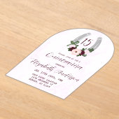 Bloraler Western Horseshoe Quinceanera Acryleinladungen (Ablage )