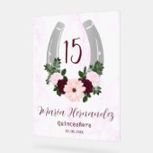 Bloraler Western Horseshoe Quinceanera Acrylschild (Winkel)