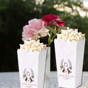 Bloraler Western Horseshoe Quinceanera Geschenkschachtel