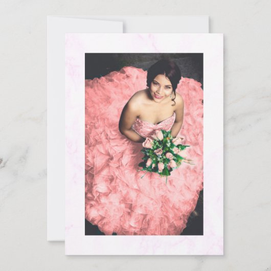 Bloraler Western Horseshoe Quinceanera Save The Date (Rückseite)