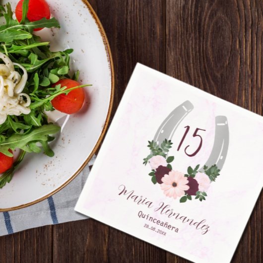 Bloraler Western Horseshoe Quinceanera Serviette