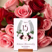 Bloraler Western Horseshoe Quinceanera Tischnummer