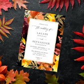 Bloralhochzeit von Orange & Yellow Fall - 3 Black Einladung