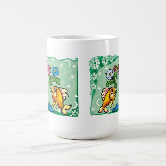 Blorfische Fische mit Blume Kaffeetasse (Mittel)