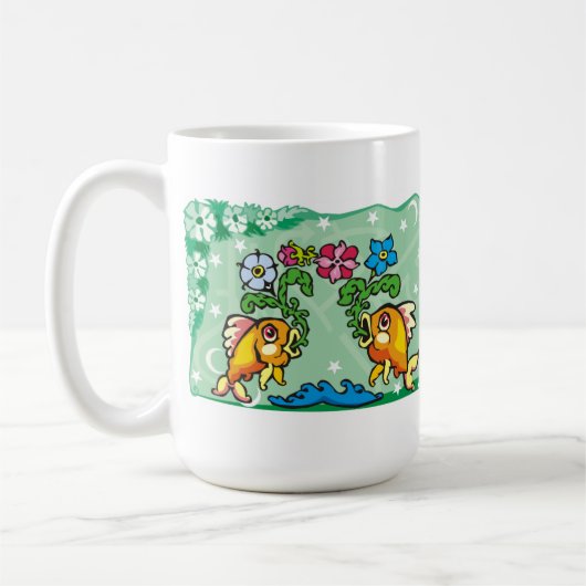 Blorfische Fische mit Blume Kaffeetasse (Links)