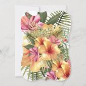 Blorgelb Rosa Tropischer Hibiskus Gold Geburtstag Einladung (Rückseite)