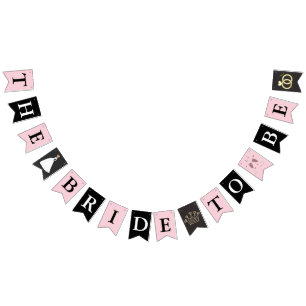 Blorgold schwarz pink Braut zu sein Buntin Wimpelkette