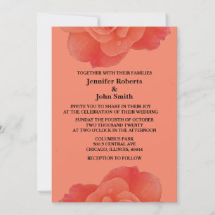 Blororange Rose Rustikaler Herbst Coole Hochzeit Einladung
