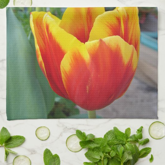 Blorrot-gelber Tulip Mach dir keine Sorgen, dass d Geschirrtuch (Gefaltet)