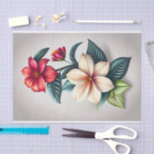 Blorrot Weiße botanische Illustration Klein Seidenpapier (Handwerk)