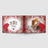 Blorroter Rahmen Hochzeit Gästebuch (Voll)