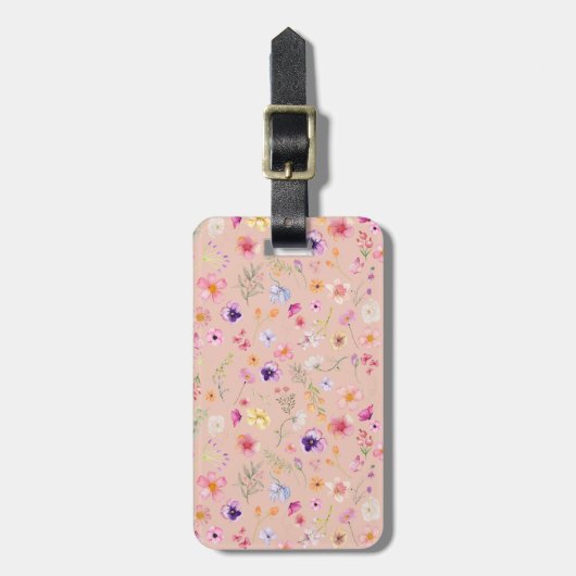 Bloß Bliss Gepäckmarke - Peach Blush Charm Gepäckanhänger (Vorderseite vertikal)