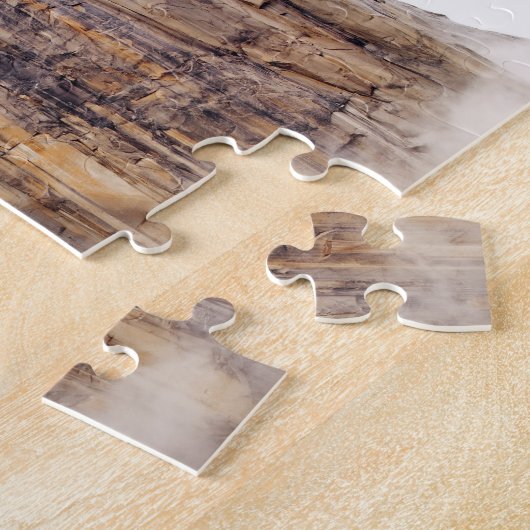 Bloße Klippe, die über Wolken steigt Puzzle (Seite)