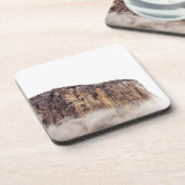 Bloße Klippe, die über Wolken steigt Untersetzer (Linke Seite)