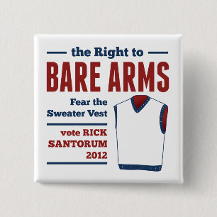 Bloße Strickjacke-Weste 2012 ArmeRick Santorum Button