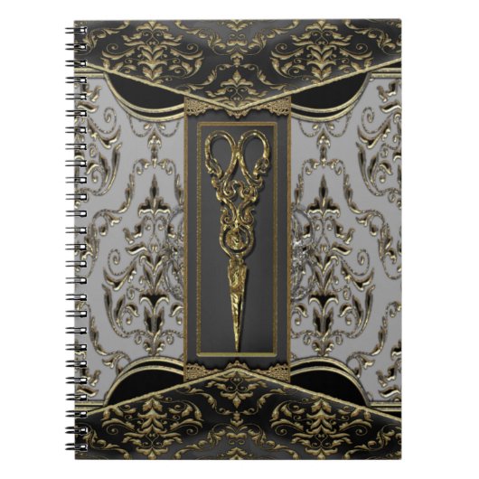 Bloßes Antiqued Hazlehurst Scissors vornehmes Notizblock (Vorderseite)