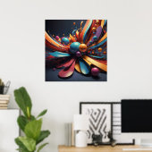 Blossom - Abstrakter 3D-Rendering-Kunststil Poster (Heimbüro)