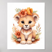 Blossom Adorned Lion Cub Kinderzimmer Poster (Vorne)