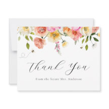 Blossom and Honey Thank You  Note Card