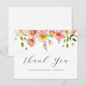 Blossom and Honey Thank You  Note Card Dankeskarte (Vorne/Hinten)