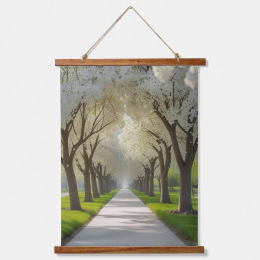 "Blossom Archway - Blume Baumstollenwall Wandteppich Mit Holzrahmen (Vorderseite)