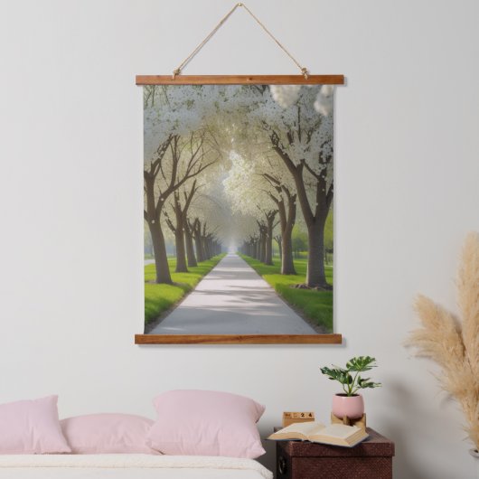 "Blossom Archway - Blume Baumstollenwall Wandteppich Mit Holzrahmen (Schlafzimmer)
