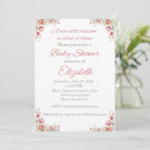 Blossom Baby Shower Invitation Einladung (Stehend Vorderseite)