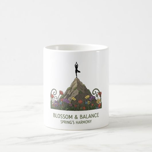 Blossom & Balance | Yoga Baumpose Frühlingsharmoni Kaffeetasse (Mittel)