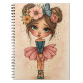 Blossom Ballerina Mädchen Notizbuch Notizblock (Vorderseite)