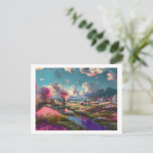 Blossom Bäume in der Landschaft, Postkarte (Stehend Vorderseite)