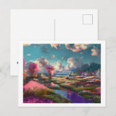 Blossom Bäume in der Landschaft, Postkarte (Vorne/Hinten)